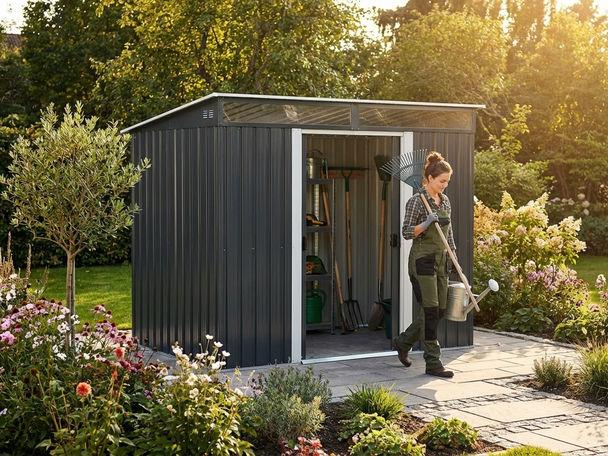 Garden Shed 2.38x1.74x1.96m in Anthracite and White - view 3