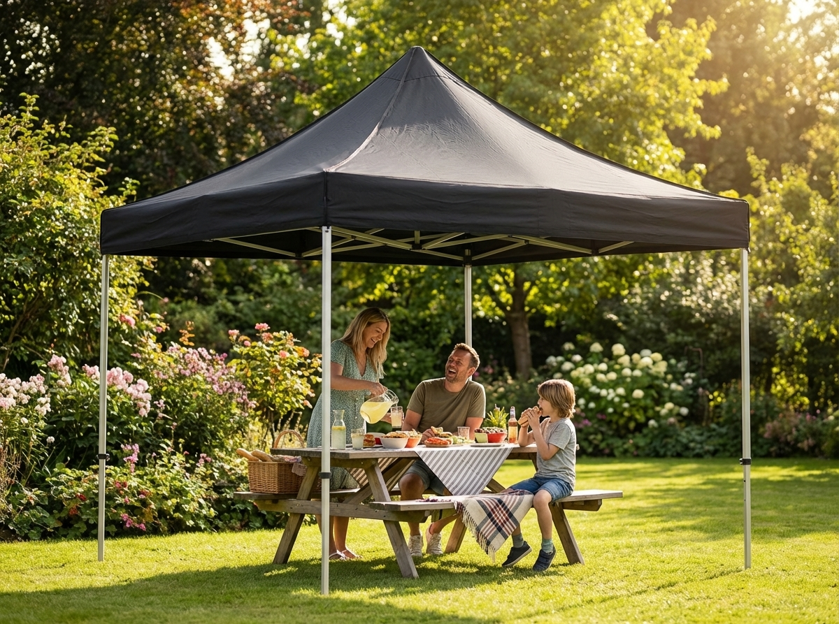 Black pop-up gazebo with PRO steel frame, 3x3 metres - view 3