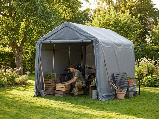 Grey PVC roof cover for 3x6 m storage shelter - product detail