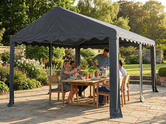 Dark grey marquee roof cover in PVC/Polyester, 4x6 metres - product detail