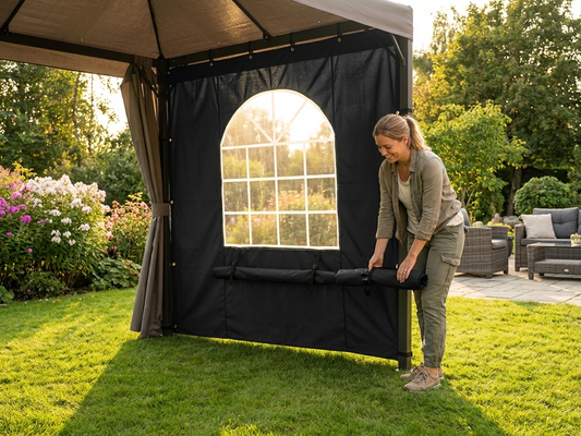 Sidewall with door, 2.33m, black, PVC/polyester - product detail
