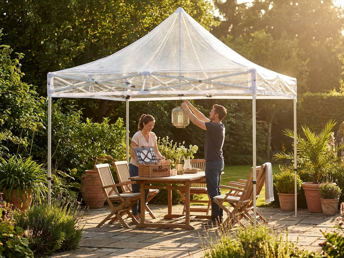 Clear PVC roof cover for pop-up gazebo, 3x3 m size - view 3