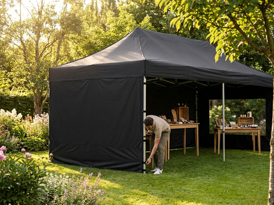 Black sidewall for FleXtents, 2m in width, UV and water-resistant - product detail