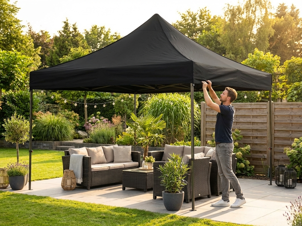 Black gazebo roof cover 3x4.5m for outdoor events - view 3