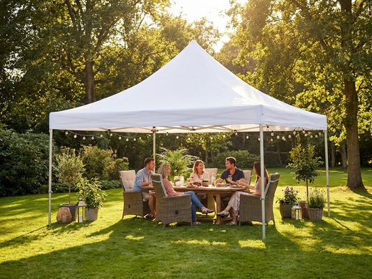 White pop up gazebo 5x5m aluminium frame for outdoor use - product detail