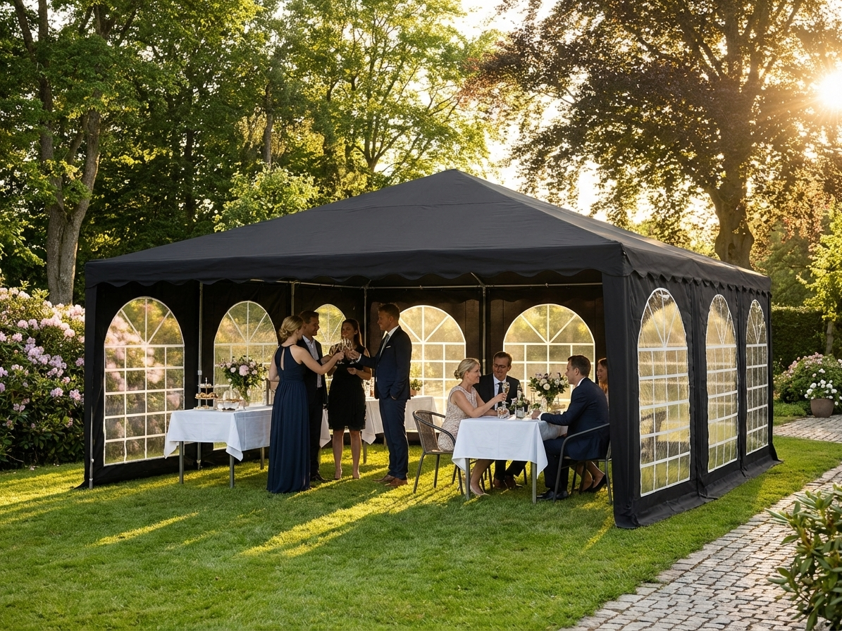 6x6 m black pagoda marquee for outdoor events - view 3