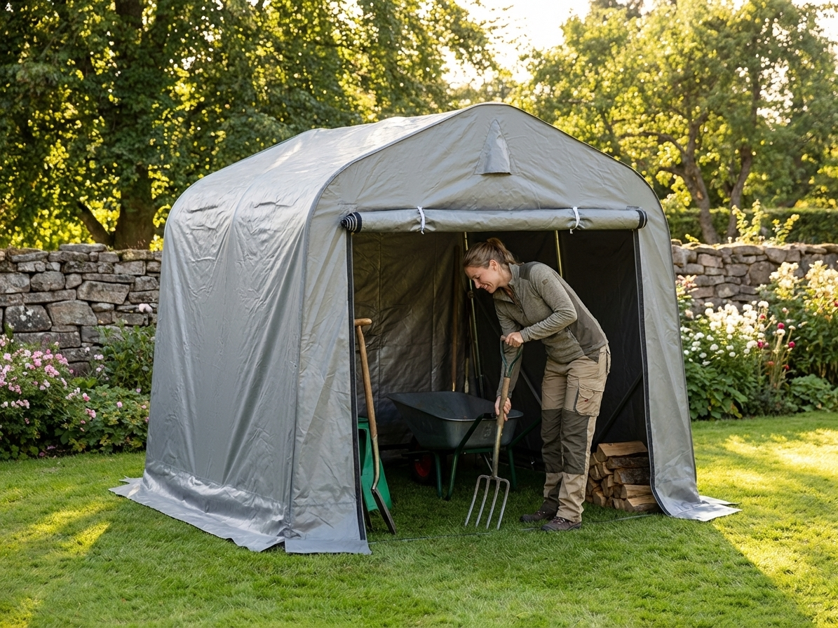 Grey storage tent 2.4x2.4x2 m for outdoor use - view 3