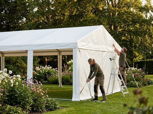 White PVC roof cover end section for 2m SEMI PRO CombiTents - product detail