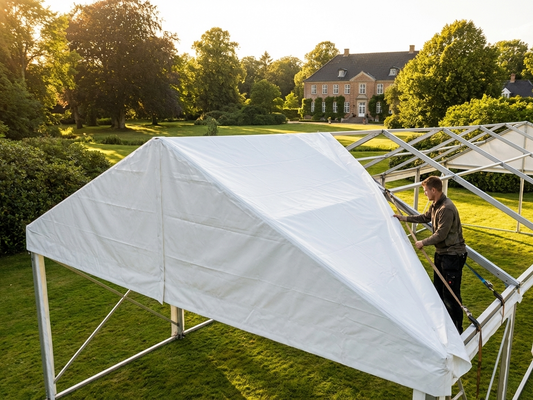 PVC Roof Cover End Section for Semi-Pro CombiTents 6x4m White - product detail