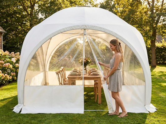 Dome Marquee Sidewall in White made from Strong PVC - product detail