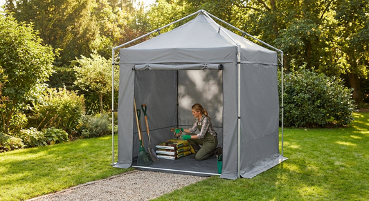 Grey storage tent 2x2x2 m for outdoor use - product detail