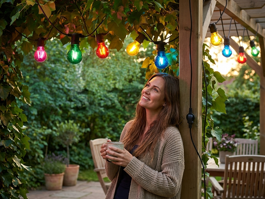 LED fairy lights in multicoloured glass for indoor and outdoor use - product detail