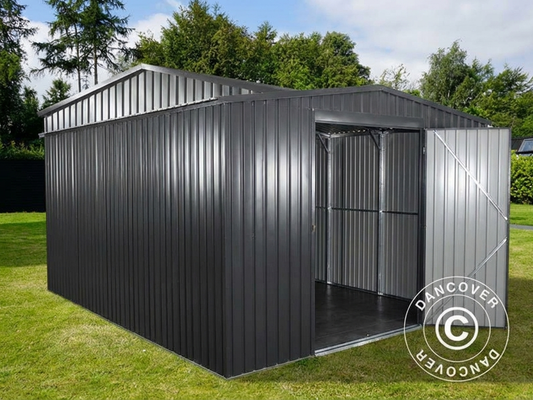 Anthracite metal garage with durable hot-dip galvanised steel - product detail