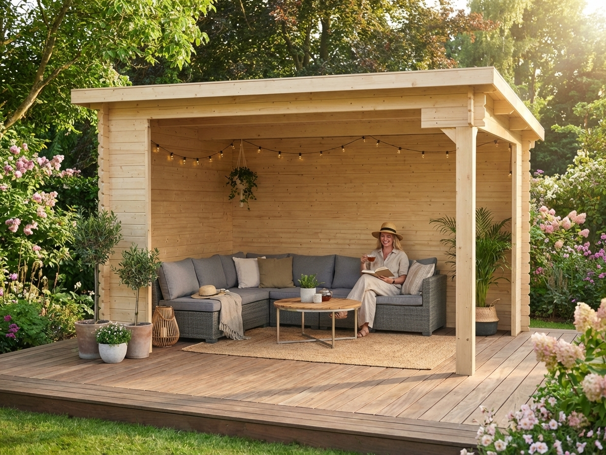 Wooden Gazebo made from Nordic Spruce for garden use - view 3