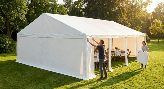 White PVC roof cover for 6x12m marquee - product detail