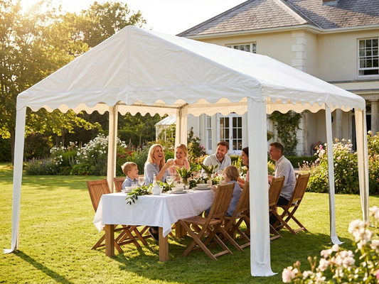 Marquee roof cover 4x10 m in white PVC for outdoor events - product detail