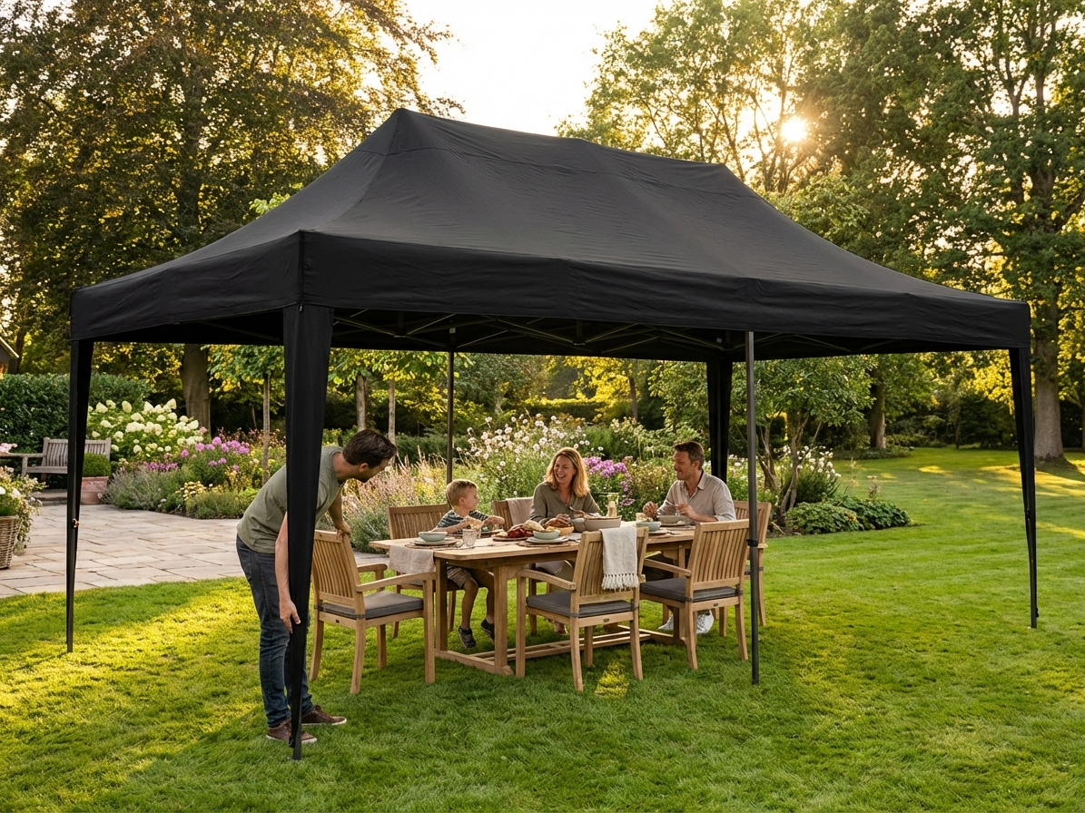 Black gazebo roof cover 3x6m for outdoor use - view 3