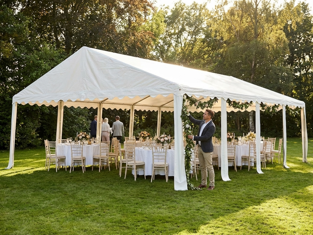 White PVC marquee roof cover 5x10m for outdoor events - view 3