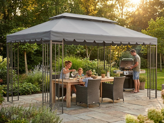 Grey gazebo roof 3x6 m for outdoor use - product detail