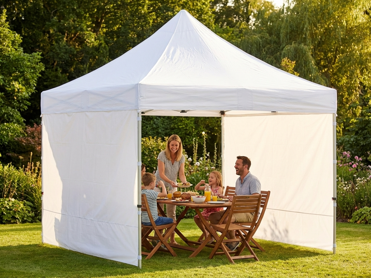 White pop-up gazebo with aluminium frame, 3x3 m size - view 3