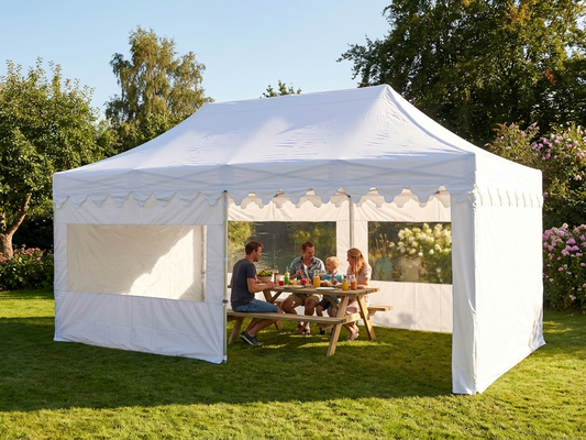 White pop up gazebo with aluminium frame for outdoor events - product detail