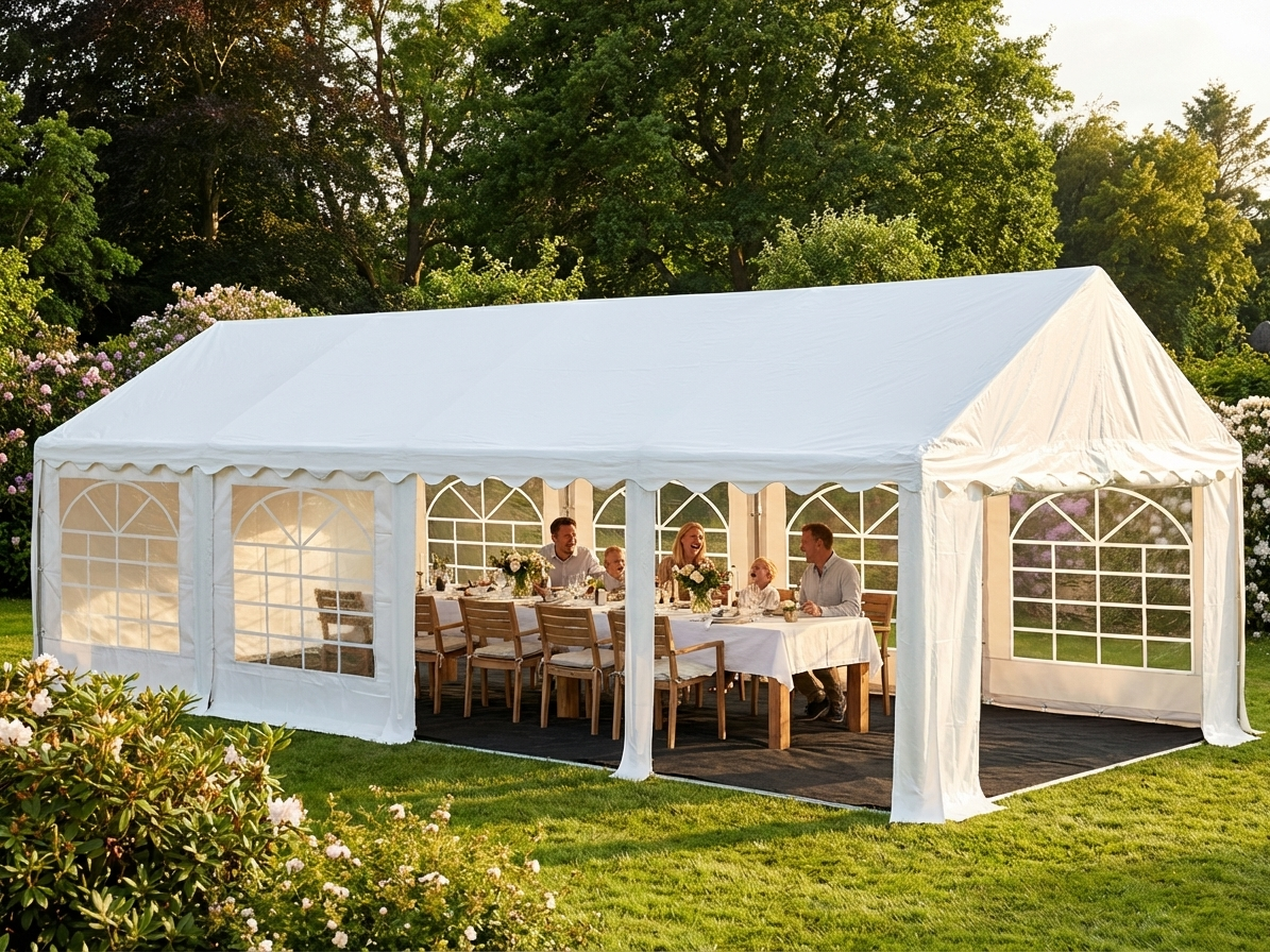 White PVC marquee for outdoor events, 4x8m size - view 3