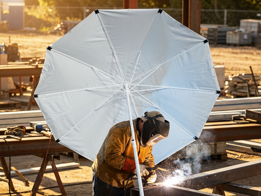Welding umbrella with PVC and zinc frame for outdoor use - product detail