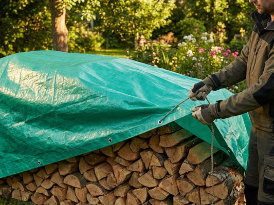Durable green tarpaulin 12x15 m for outdoor protection - product detail