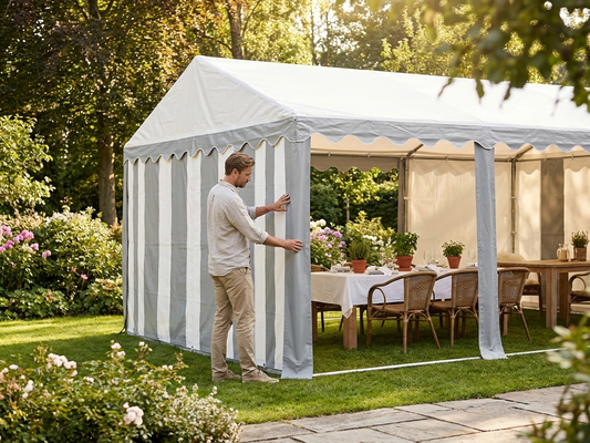 Strong PVC Roof Cover for Marquee 5x6m in White/Grey, waterproof and durable - product detail