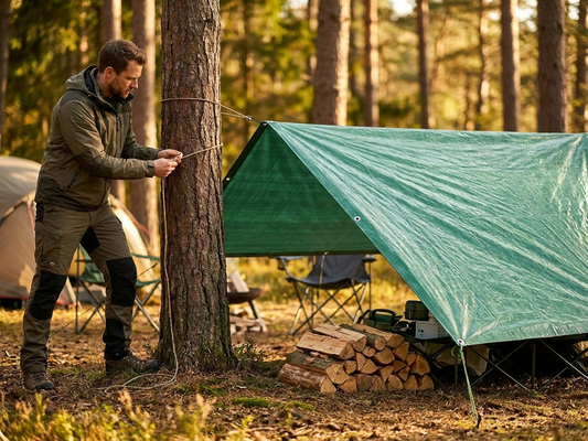 Green Tarpaulin 3x4 m for outdoor use - product detail