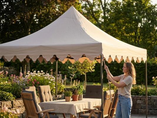 Latte-coloured roof cover for 4x6m pop-up gazebo - product detail