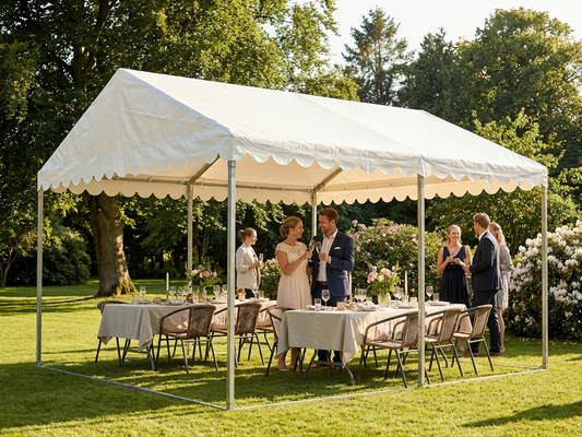 White marquee roof cover 4x4 m PVC polyester outdoor events - product detail