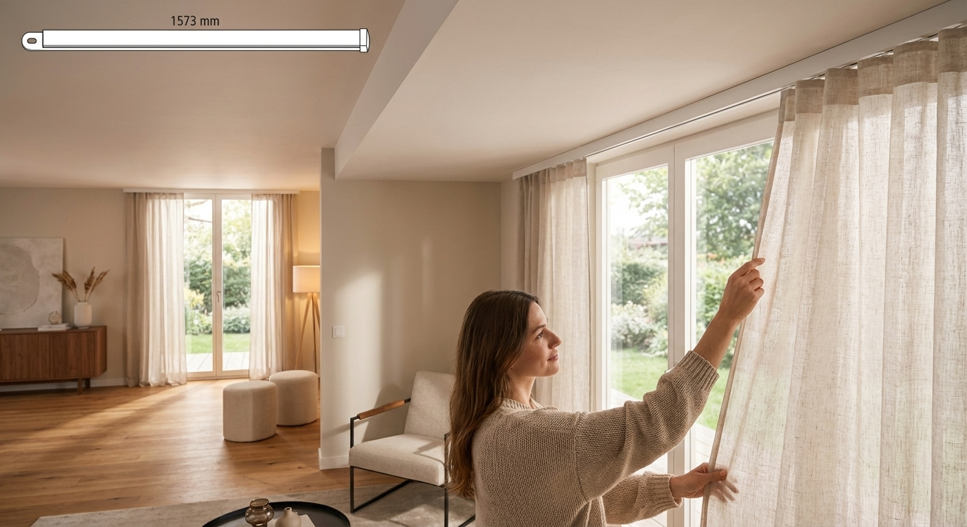 Galvanised Steel Ceiling Rail 1.573m Silver - view 3