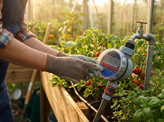 Electronic timer for greenhouse irrigation in black and blue - product detail