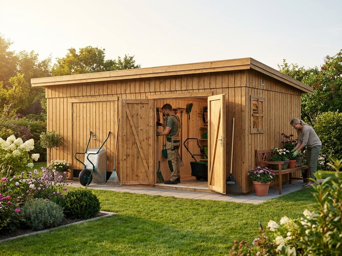 Wooden Shed in Natural Colour made from Nordic Spruce - view 3