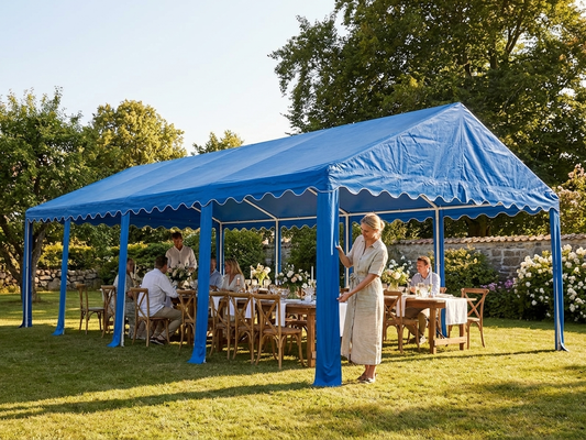 Blue PVC/polyester marquee roof cover 5x10 m - product detail