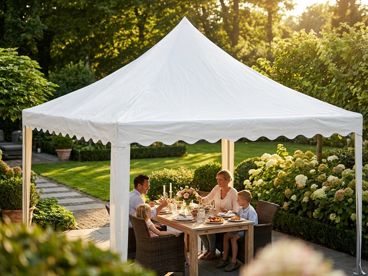 PVC roof cover for 4x4m pagoda, white, waterproof and fire safe - view 3
