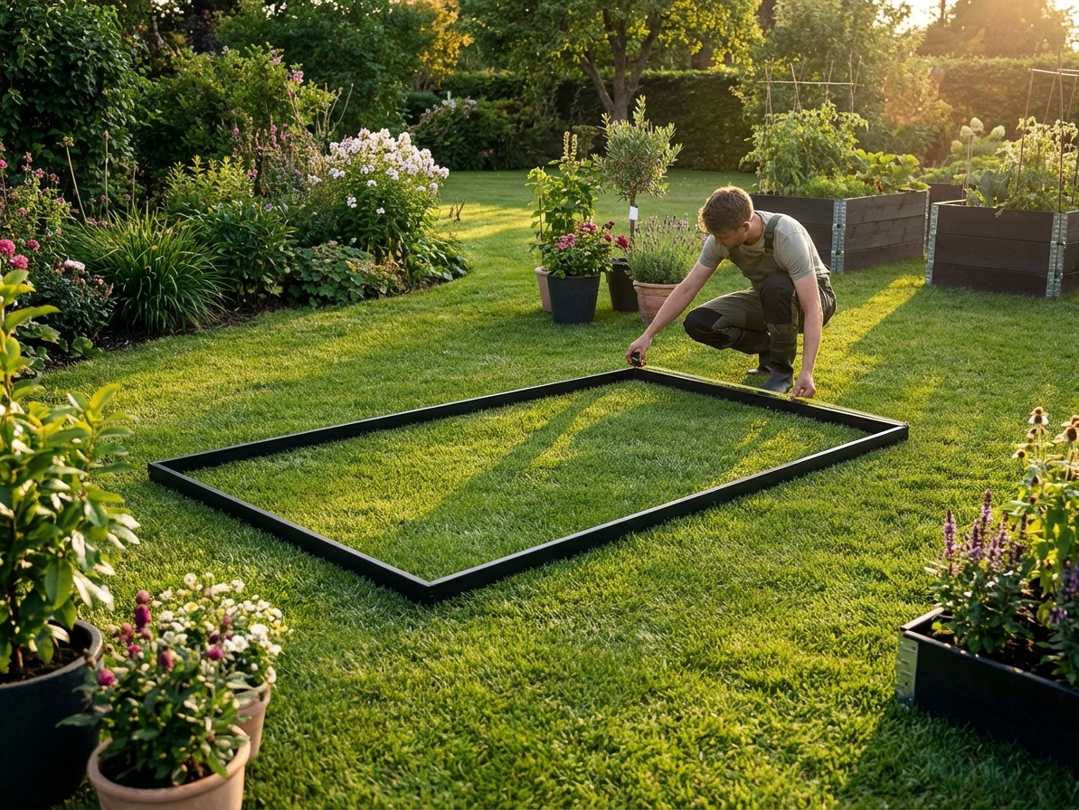 Black galvanised steel greenhouse base, 2.38x3.62 m - view 3
