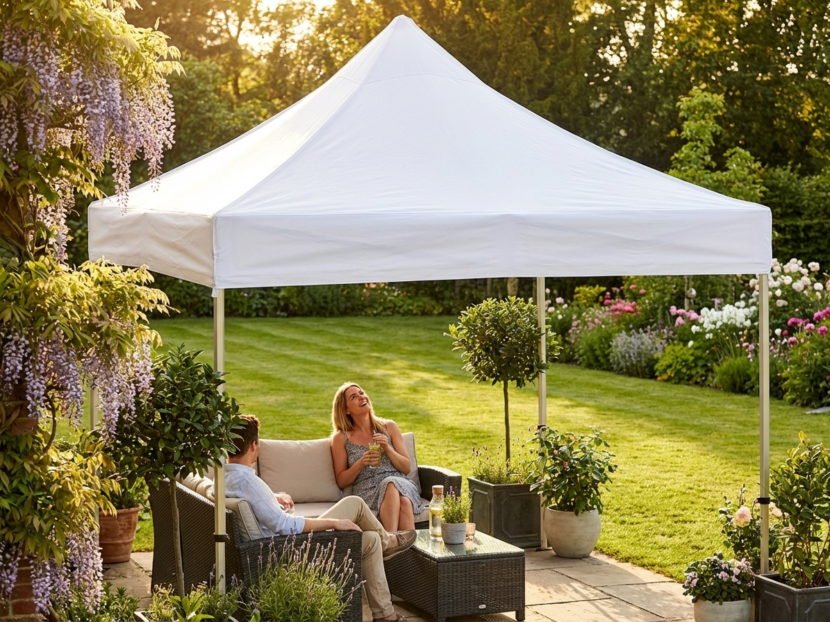 White gazebo roof cover 3x3m for outdoor use - view 3