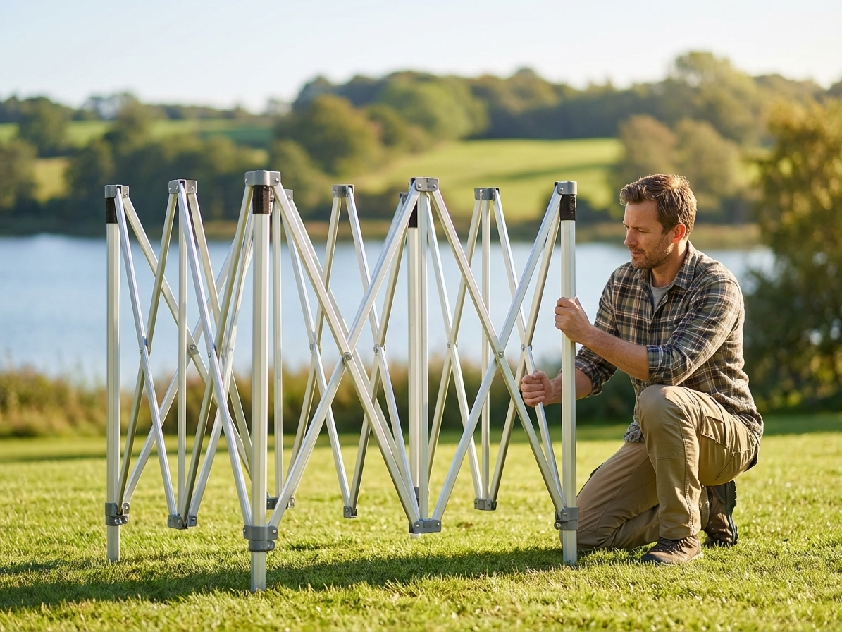 Aluminium pop-up gazebo frame in silver, suitable for outdoor events - view 3