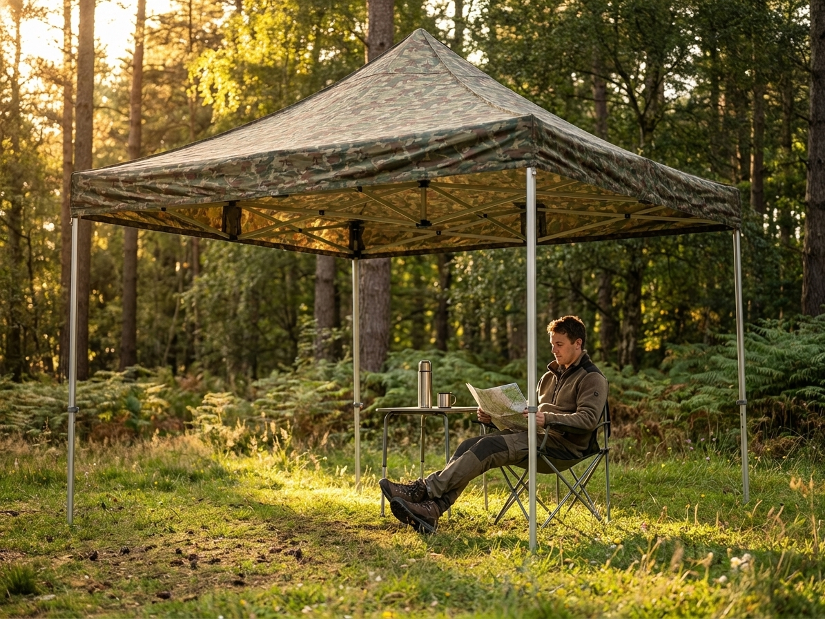 Pop Up Gazebo 4x4 m Camouflage with Aluminium Frame - view 3