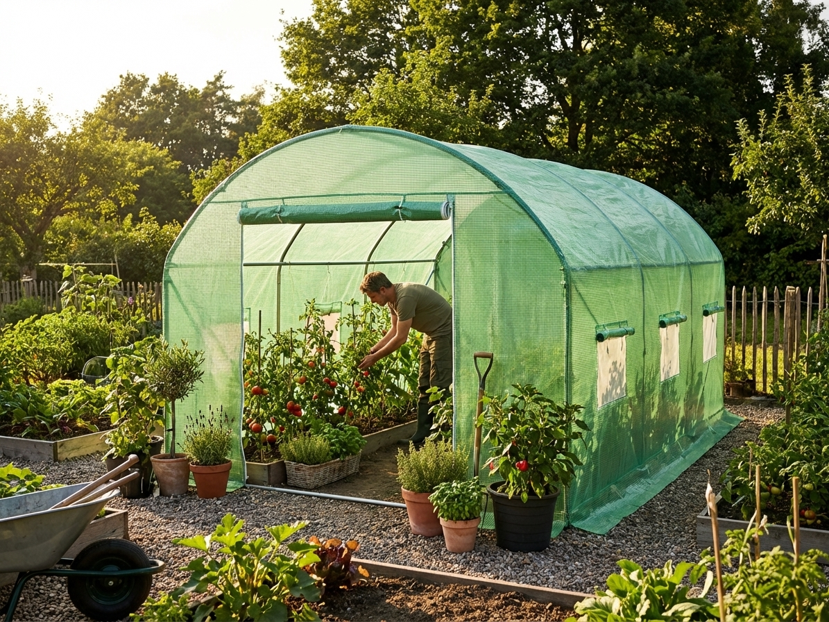 Green polytunnel greenhouse cover 3x4.5x2m, UV and water-resistant - view 3