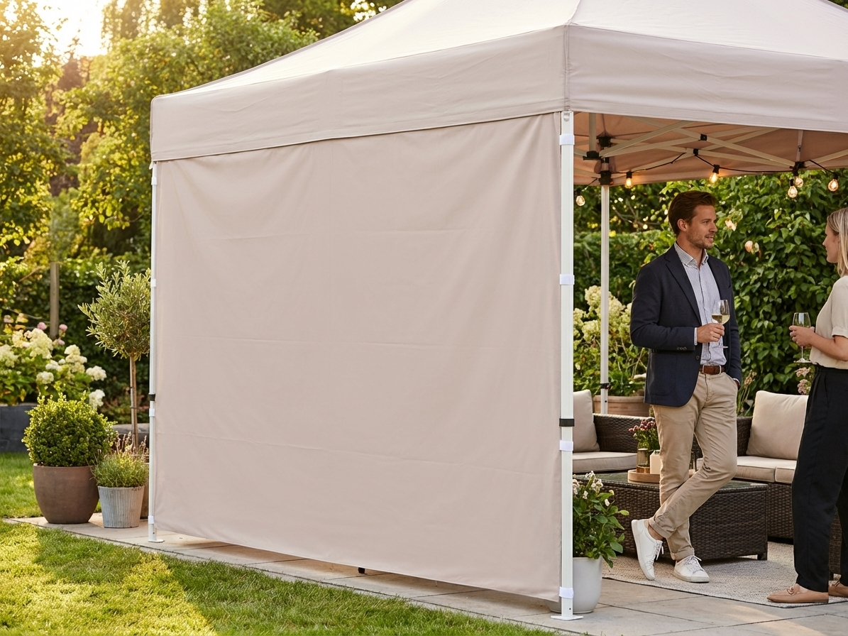 Latte coloured sidewall for FleXtents, 4m, UV and waterproof - view 3