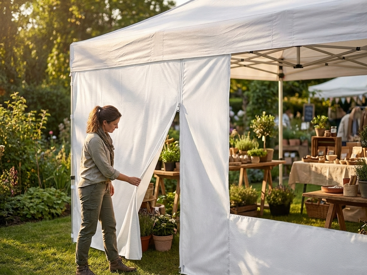 White sidewall with zipper for 2x2 m gazebo, outdoor use - view 3