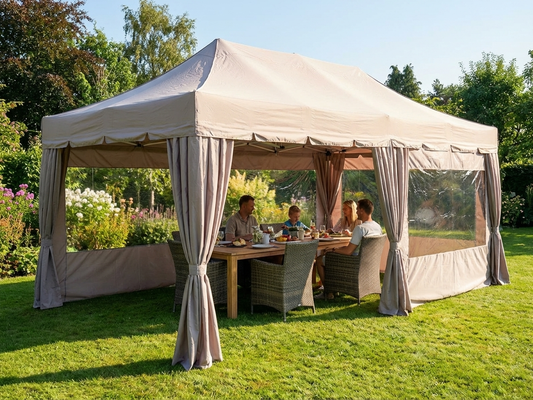 Pop up gazebo in latte colour, 3x6 meters, ideal for outdoor events - product detail