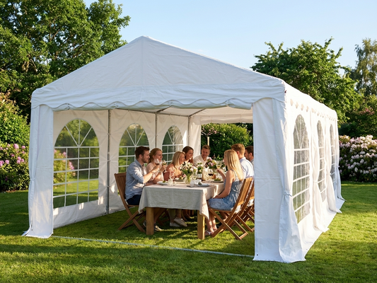 White 3x6 m outdoor marquee made of PVC polyester - product detail