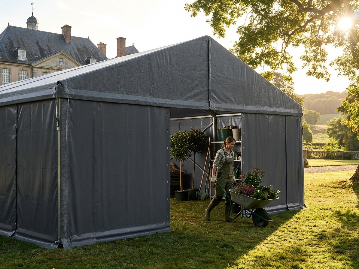 Dark grey PVC endwall 6m x 2m, waterproof and UV resistant - view 3