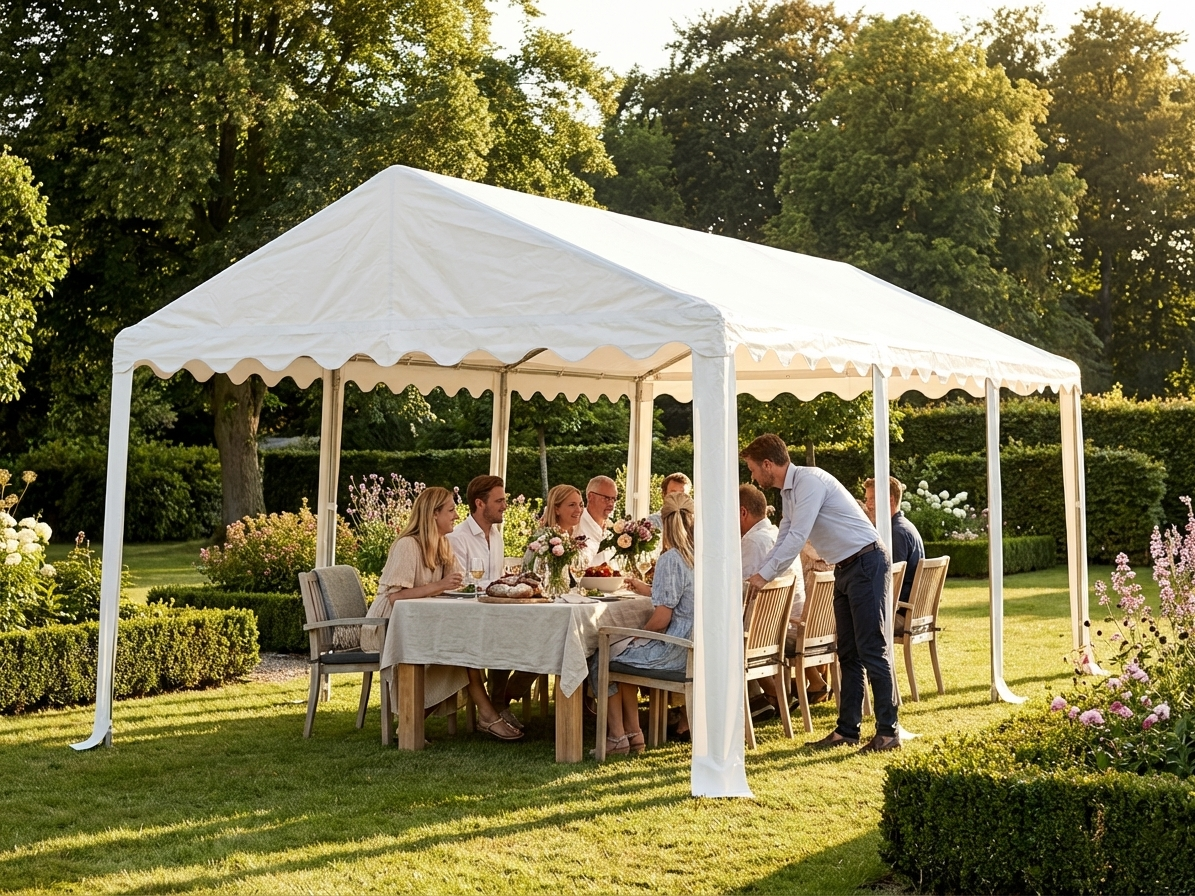 White PVC/Polyester marquee roof cover 4x6m for outdoor events - view 3