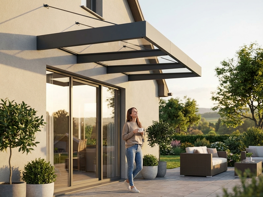 Acrylic Canopy Dark Grey Clear with Aluminium Frame - product detail