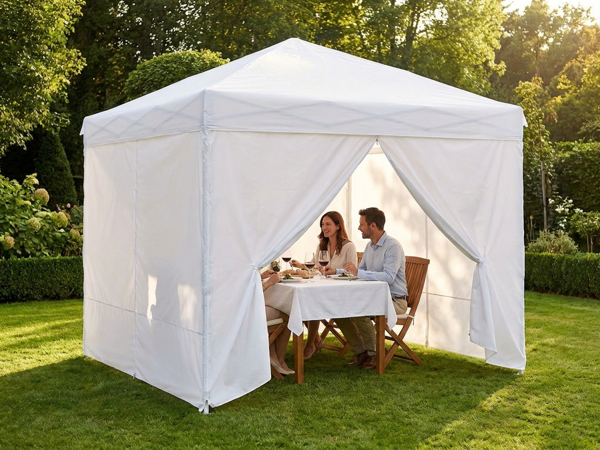 White pop-up gazebo sidewall kit for outdoor events - view 3